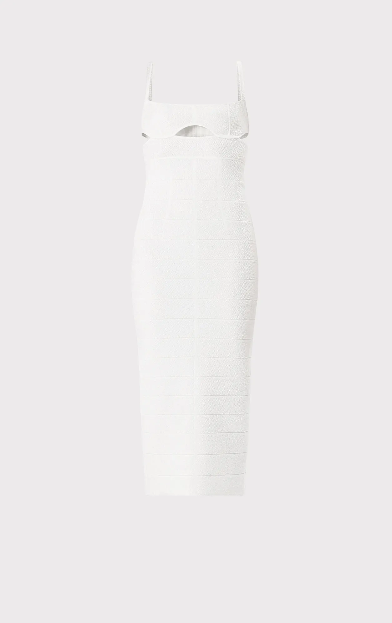 TEXTURED SHEER CUT OUT MIDI DRESS