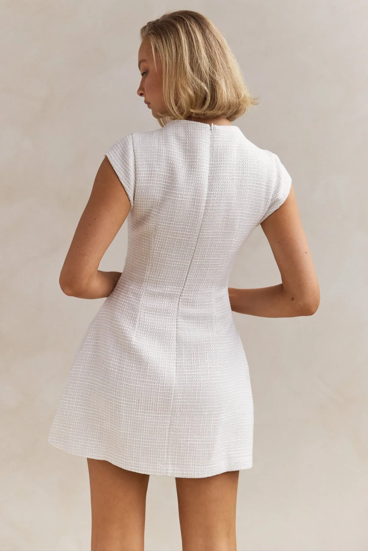 Thalia Tweed Dress (Cream)