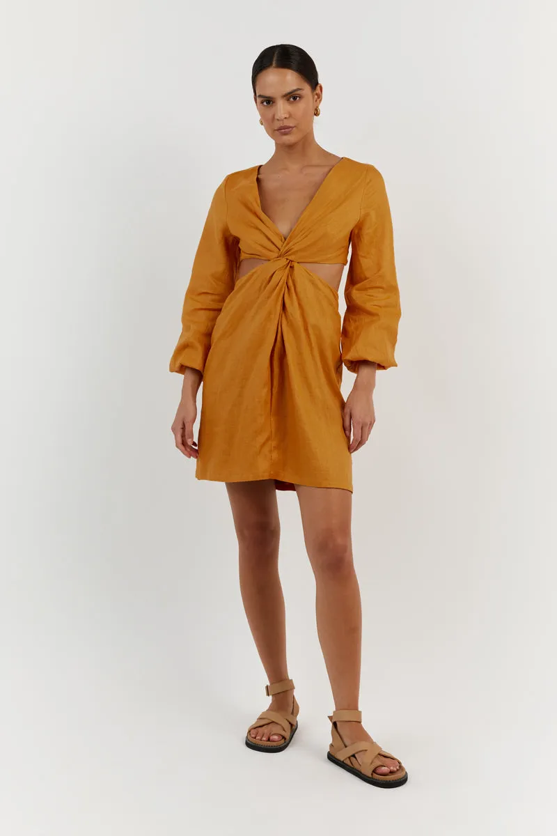 TINA MARIGOLD LINEN MINI DRESS