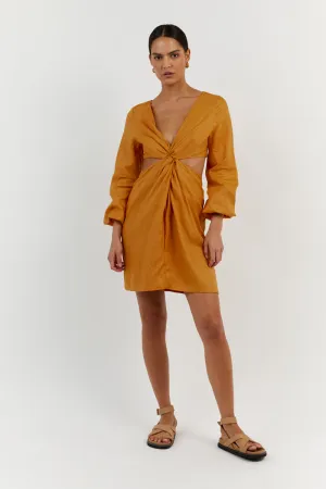 TINA MARIGOLD LINEN MINI DRESS