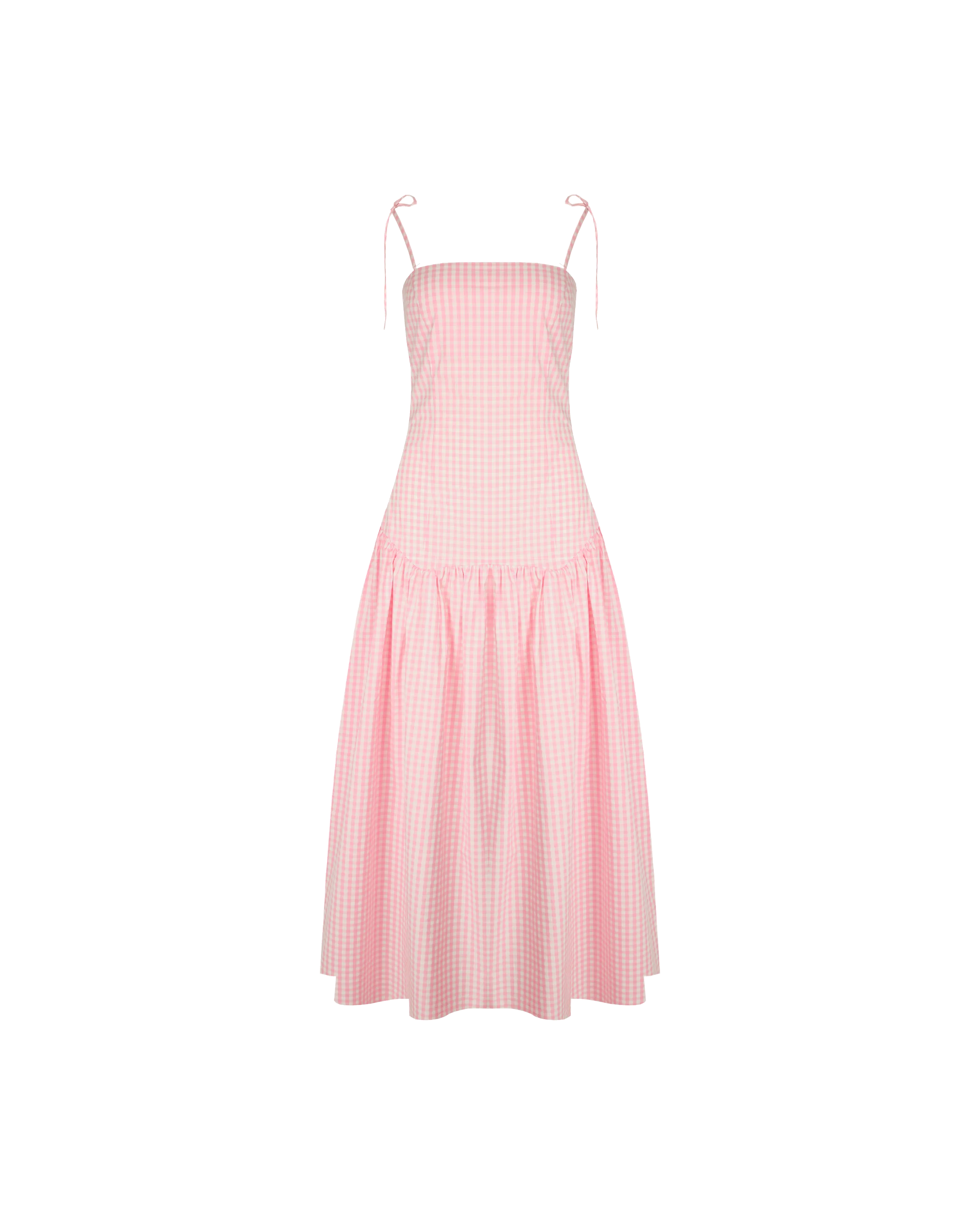 TRULLI MAXI DRESS PINK GINGHAM