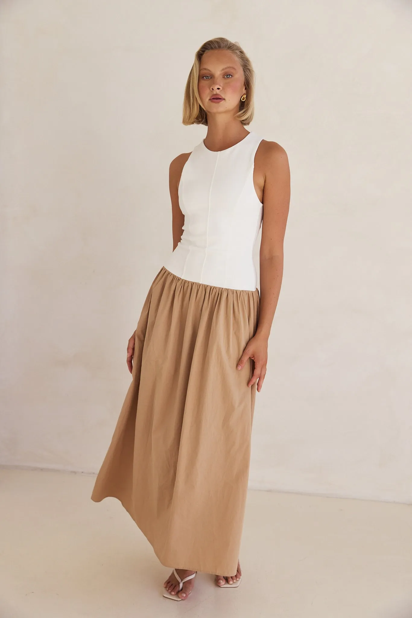 Valentina Maxi Dress (Beige)