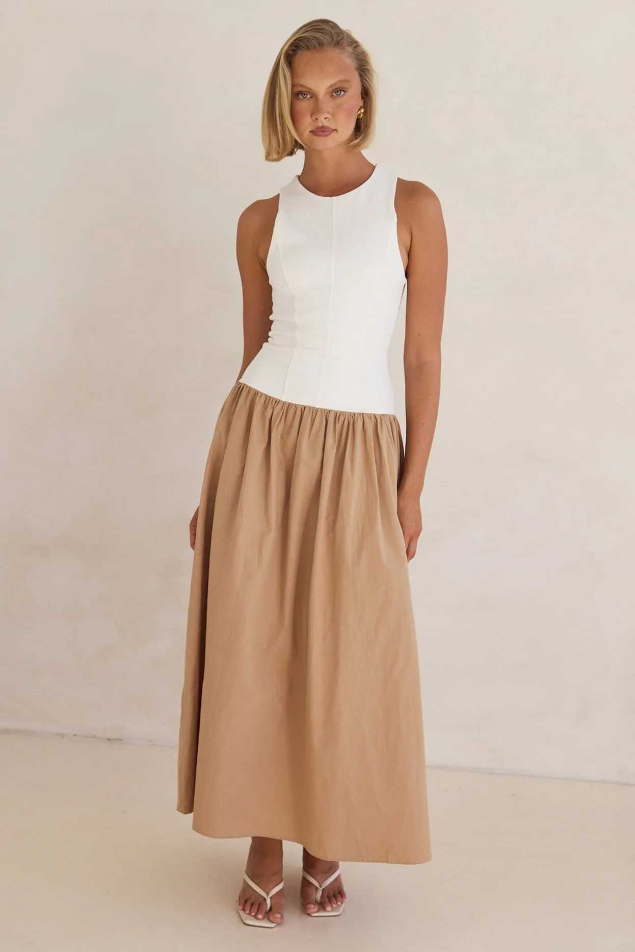 Valentina Maxi Dress (Beige)