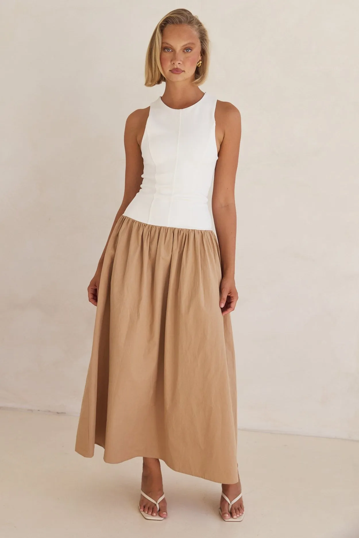 Valentina Maxi Dress (Beige)