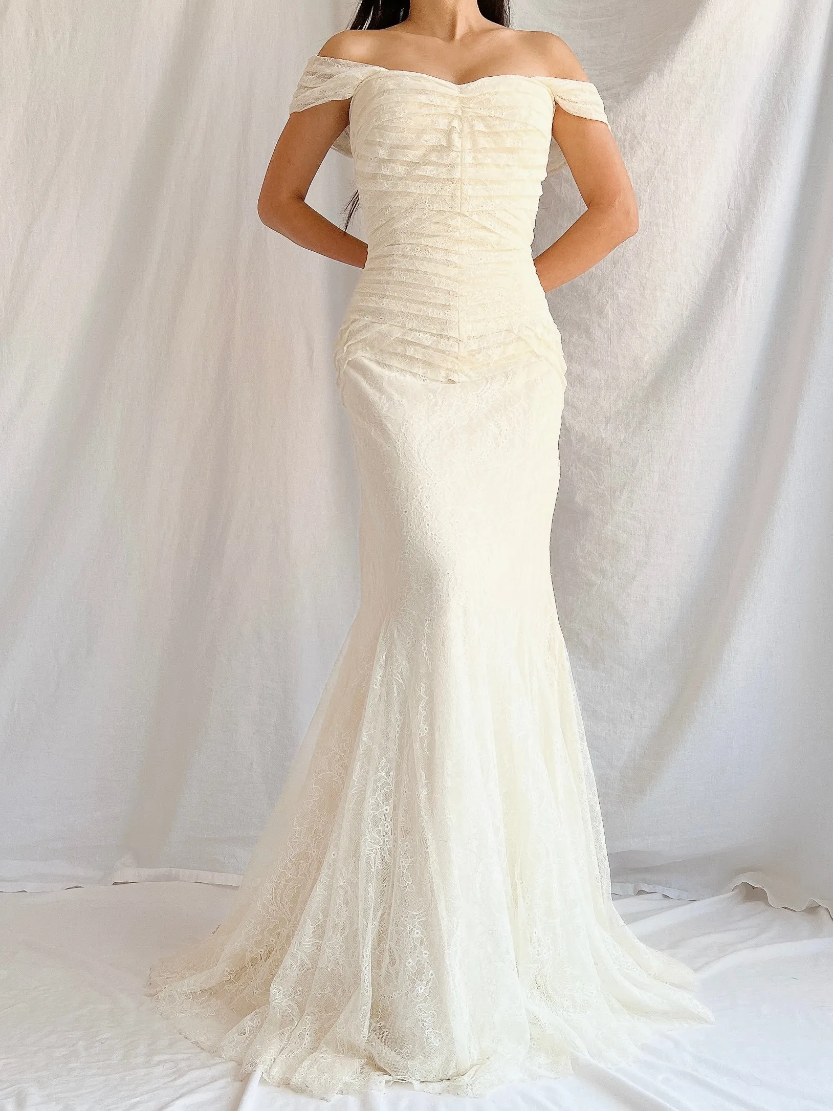 Vera Wang Silk and Lace Gown -  S