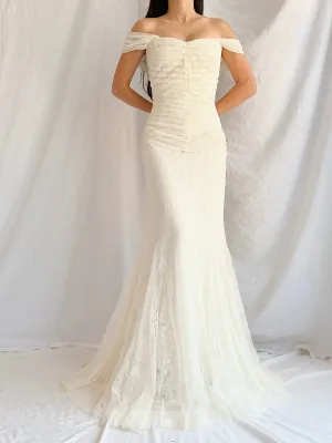 Vera Wang Silk and Lace Gown -  S