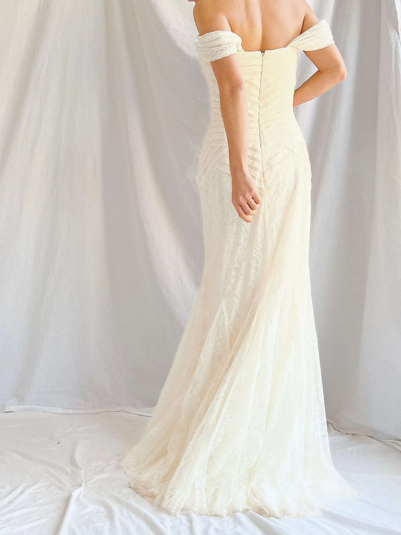 Vera Wang Silk and Lace Gown -  S