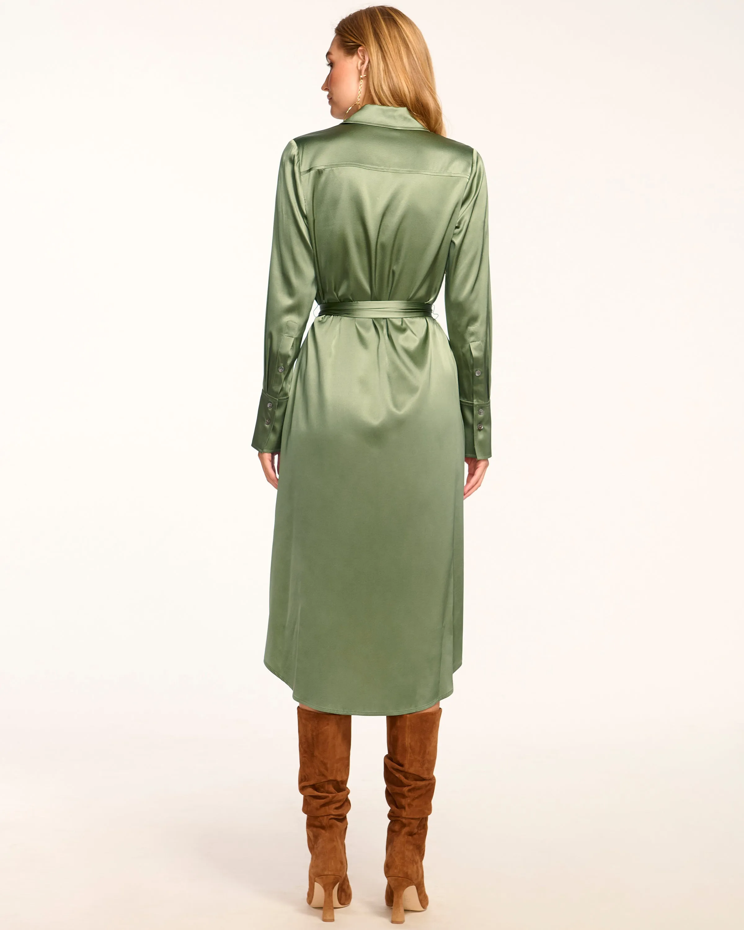 Victoria Silk Button Down Midi Dress