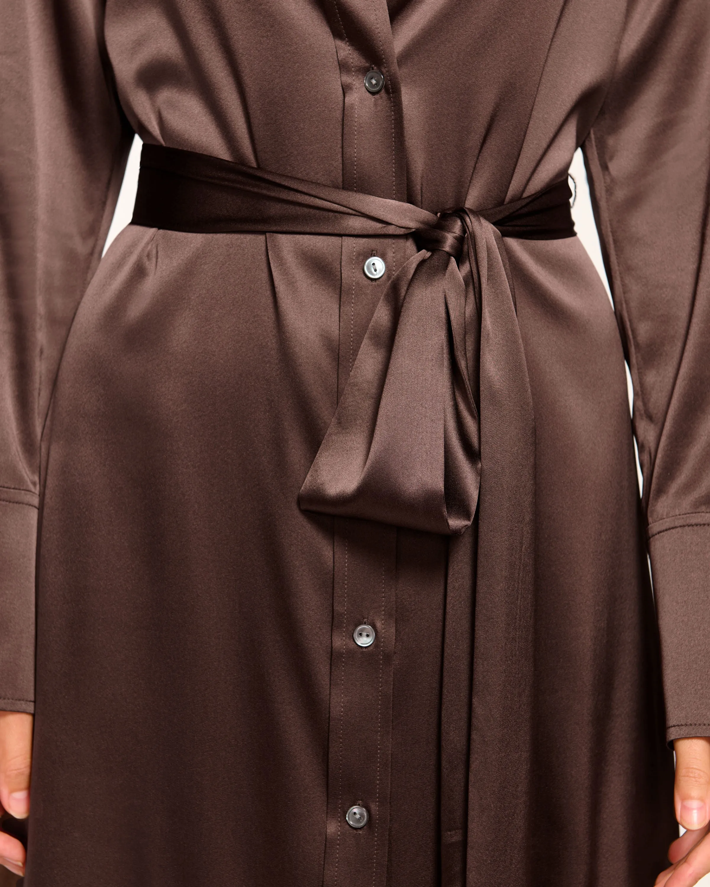 Victoria Silk Button Down Midi Dress