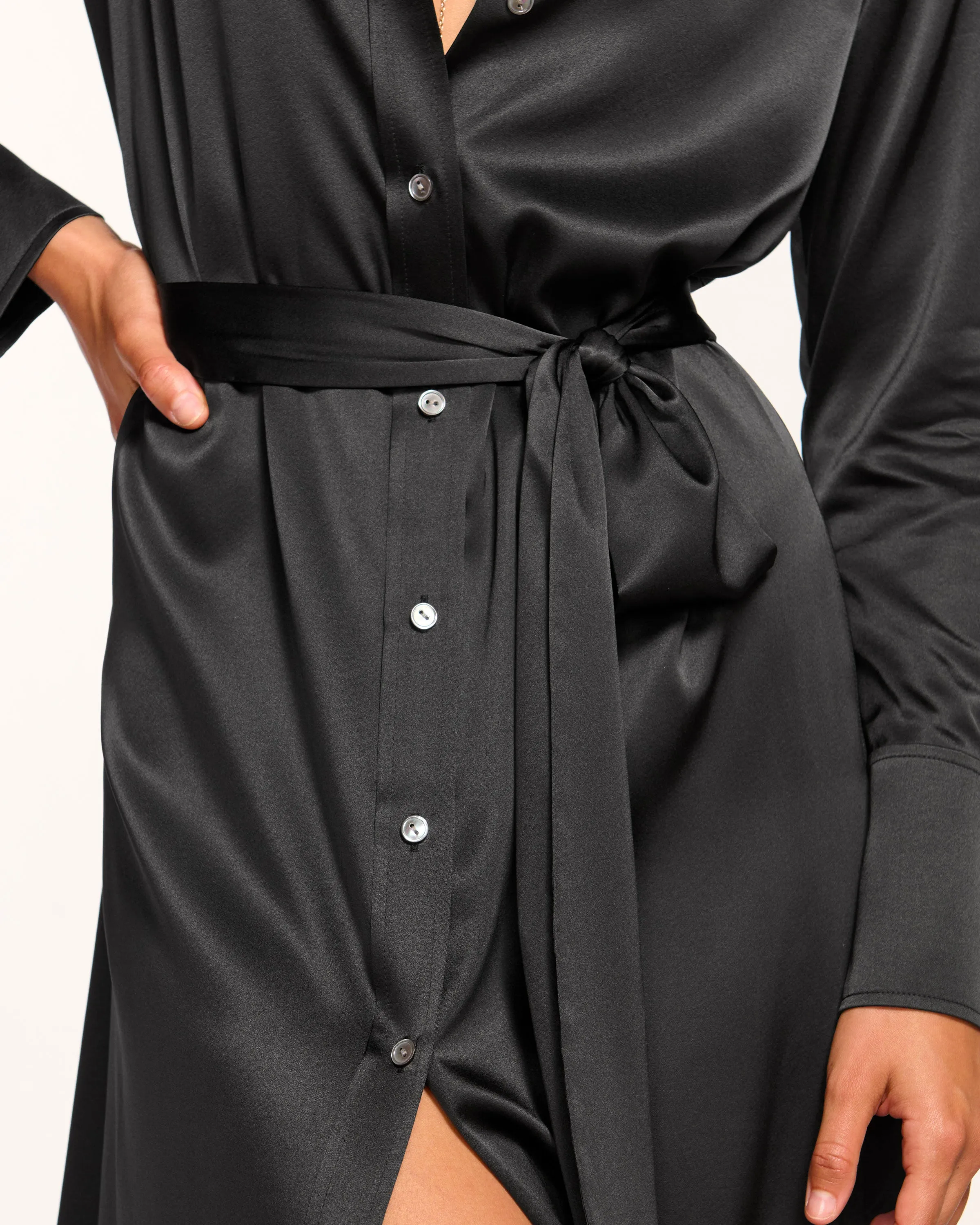 Victoria Silk Button Down Midi Dress