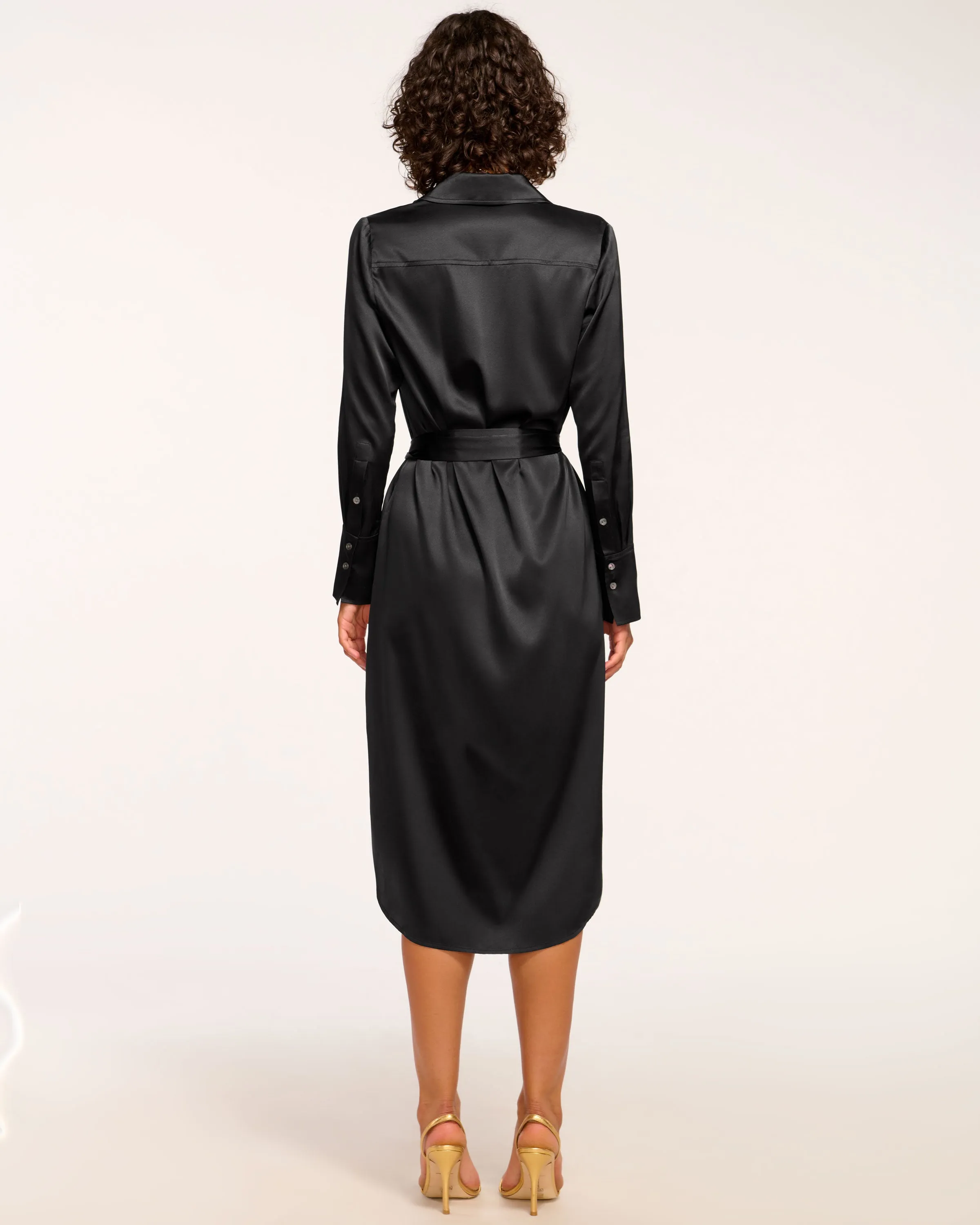 Victoria Silk Button Down Midi Dress