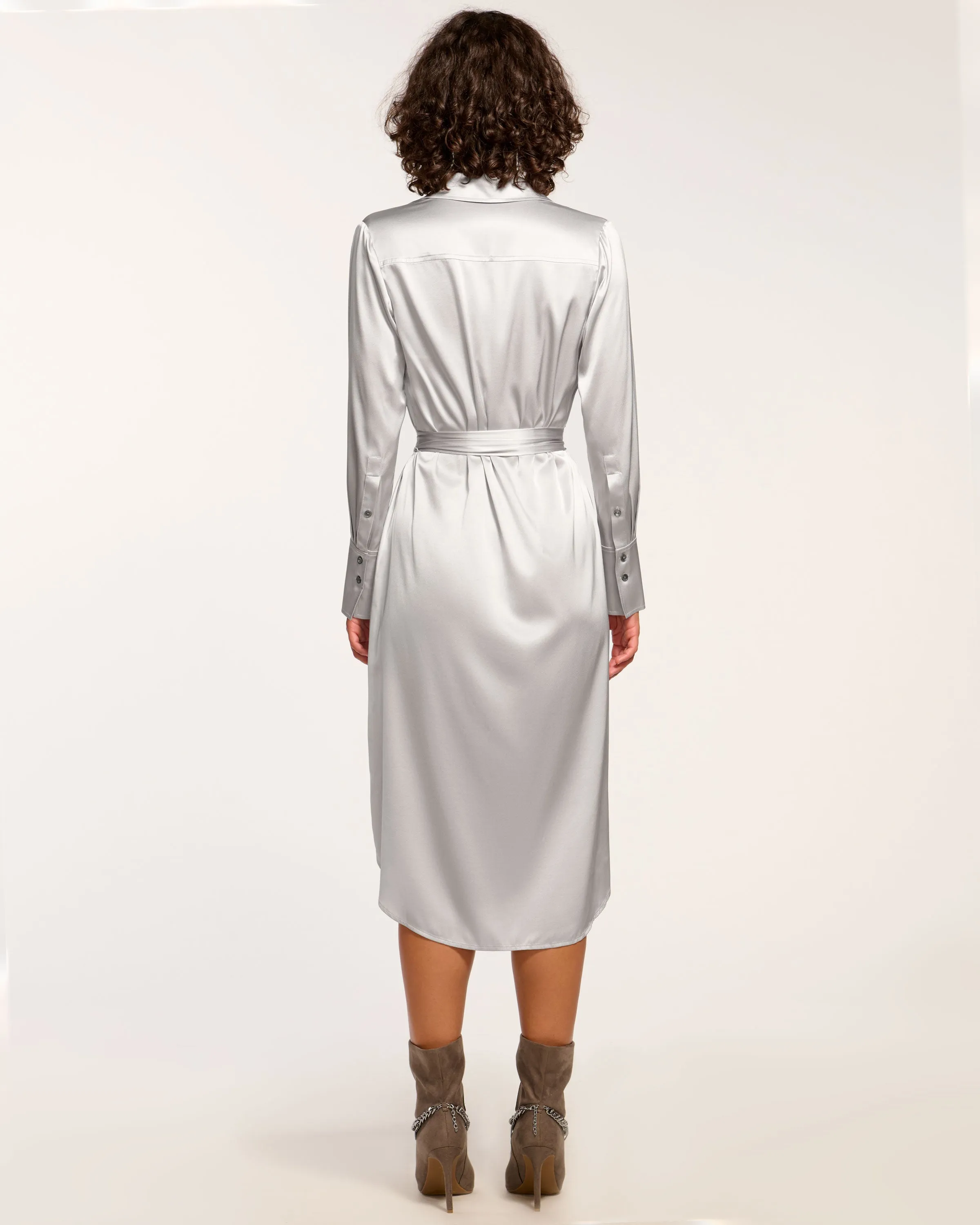 Victoria Silk Button Down Midi Dress
