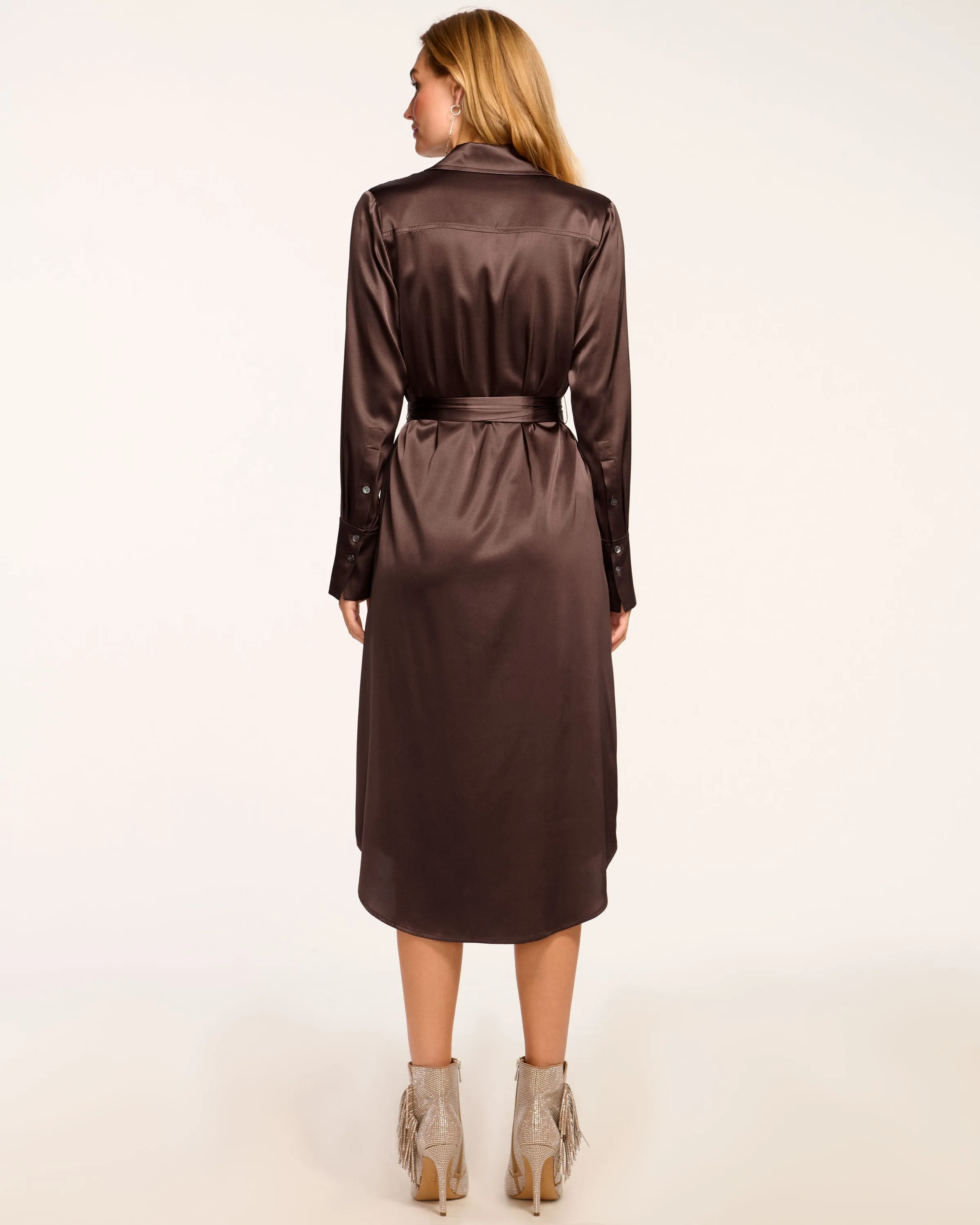 Victoria Silk Button Down Midi Dress