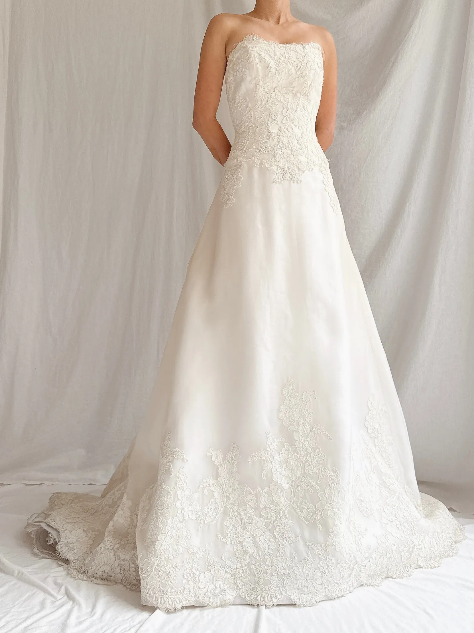 Vintage Liancarlo Couture Silk Organza and Lace Gown - S/6