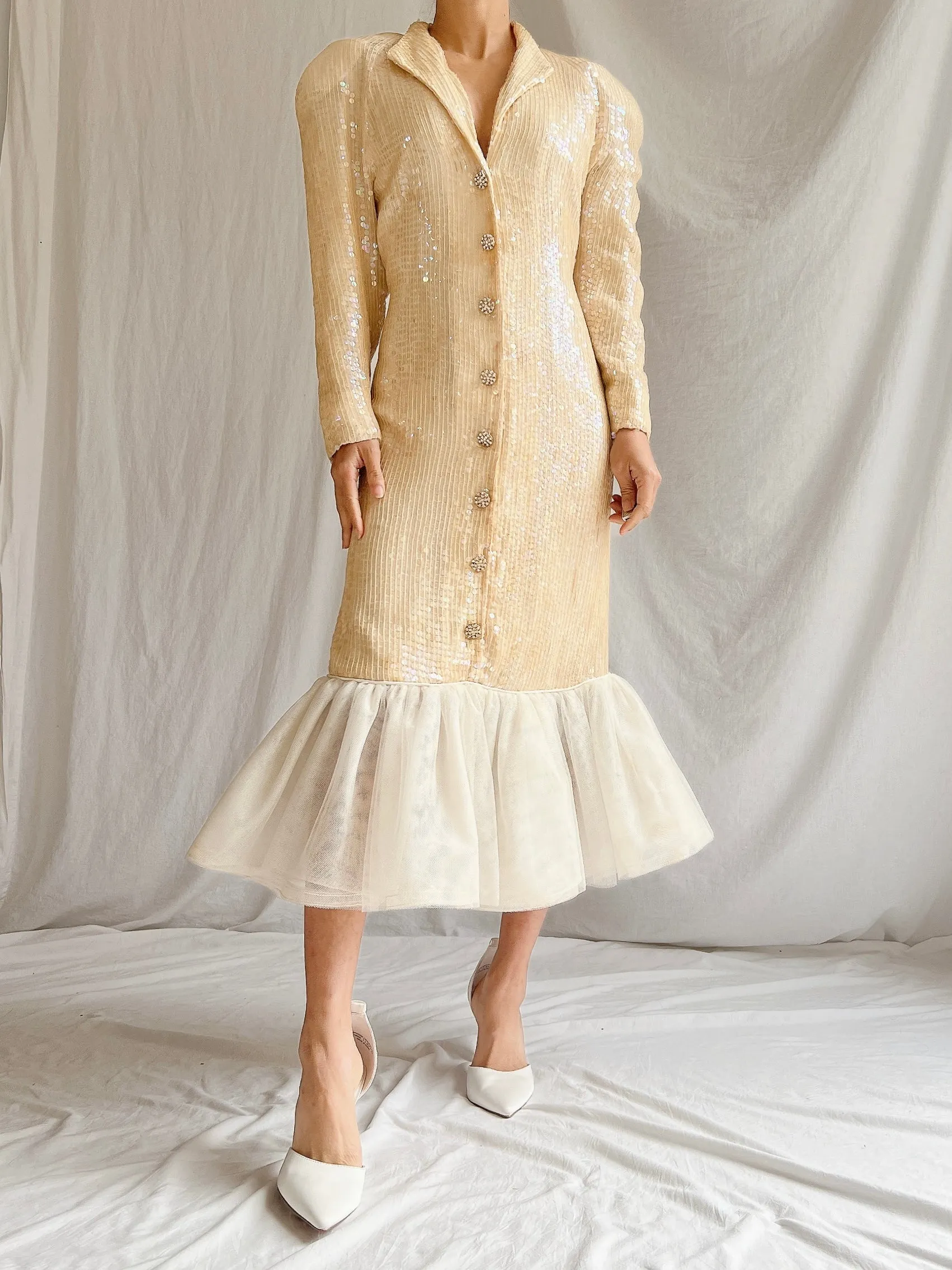 Vintage Long Sleeves Dress - M
