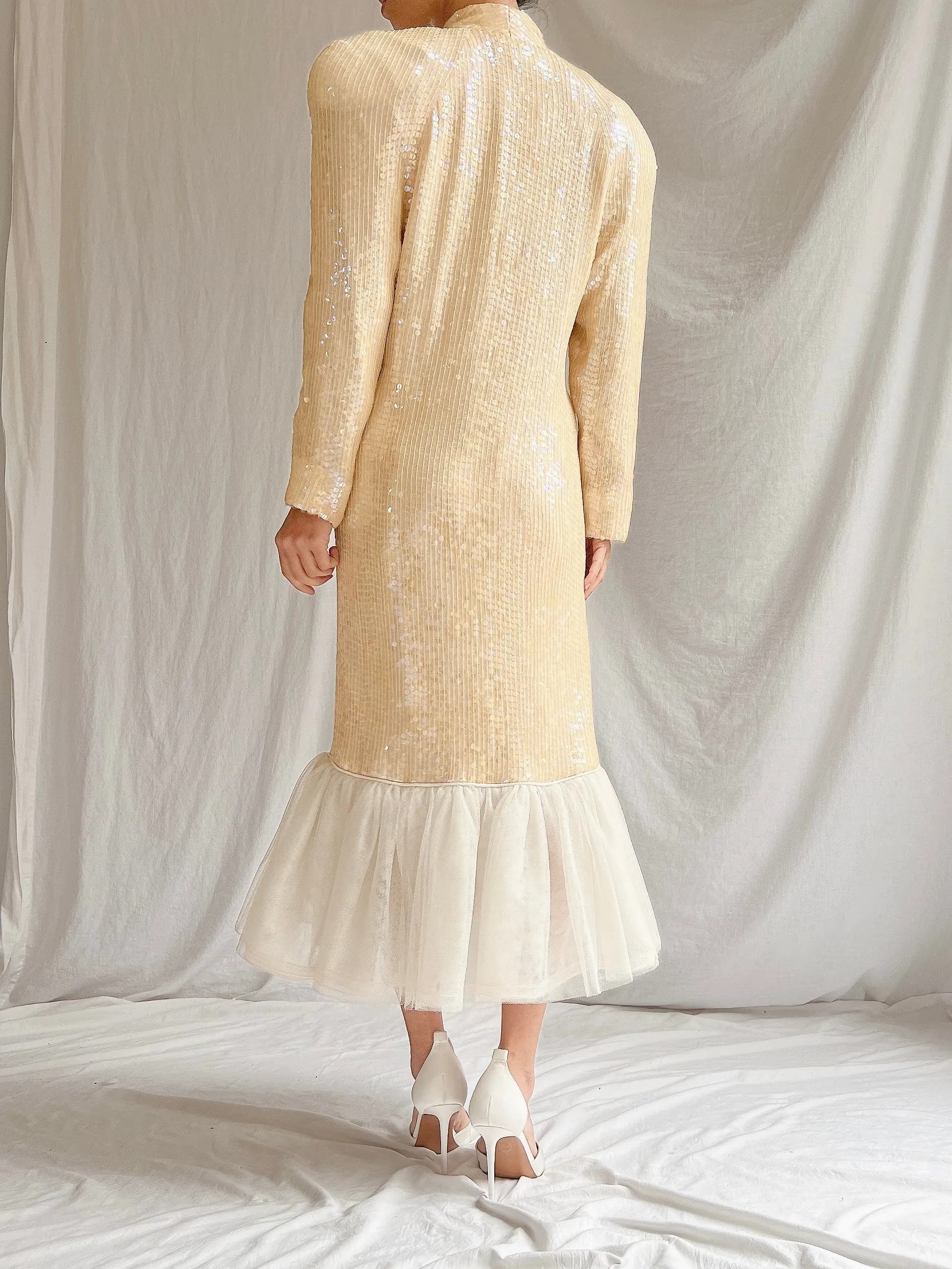 Vintage Long Sleeves Dress - M