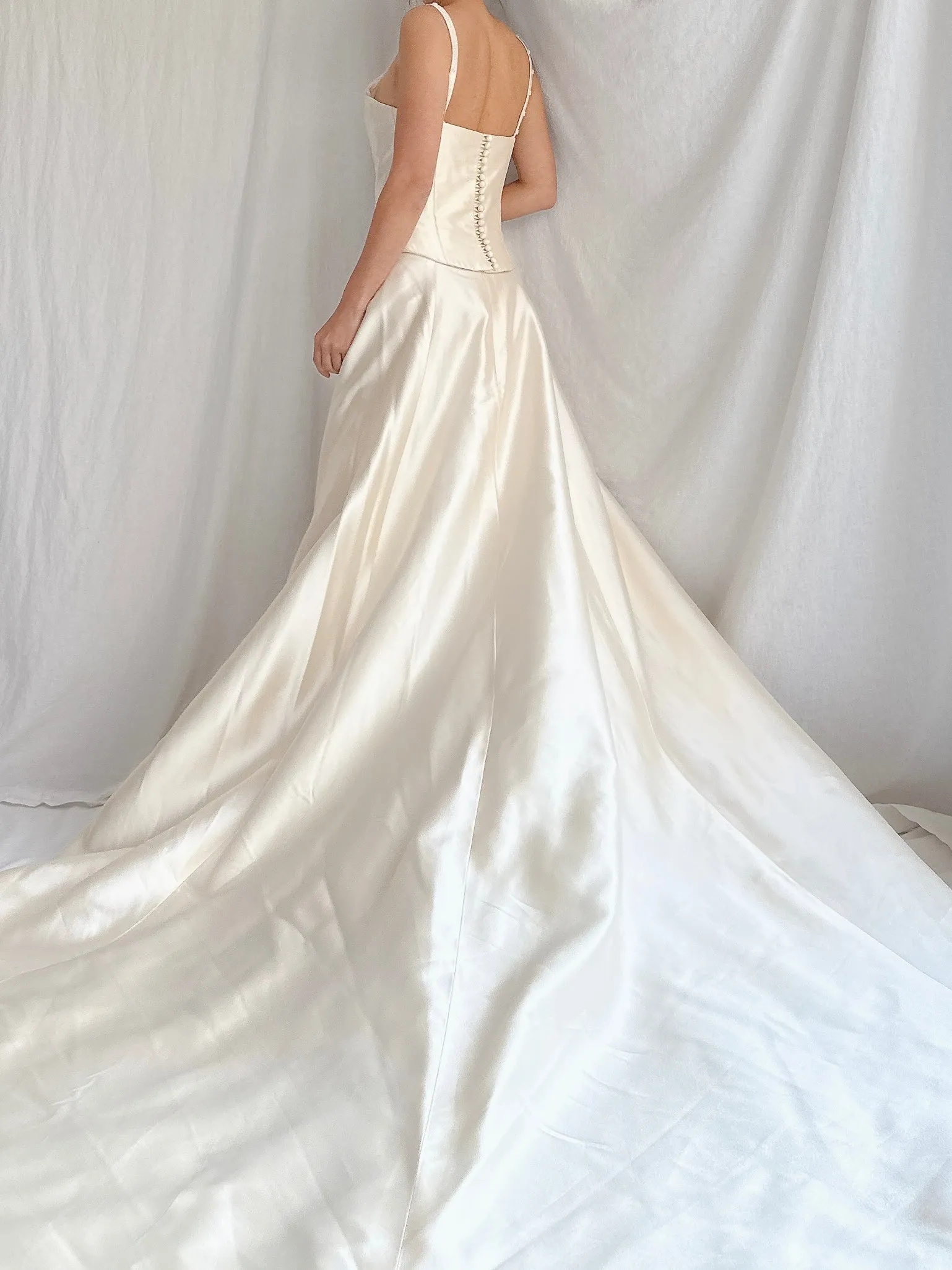 Vintage Silk 2-Piece Wedding Ensemble - S/M 6 UK12