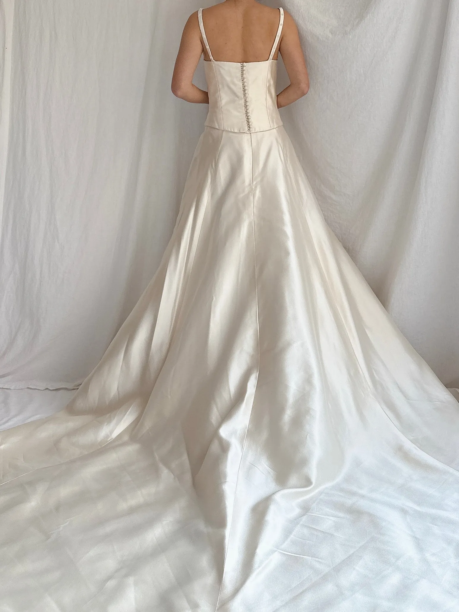 Vintage Silk 2-Piece Wedding Ensemble - S/M 6 UK12