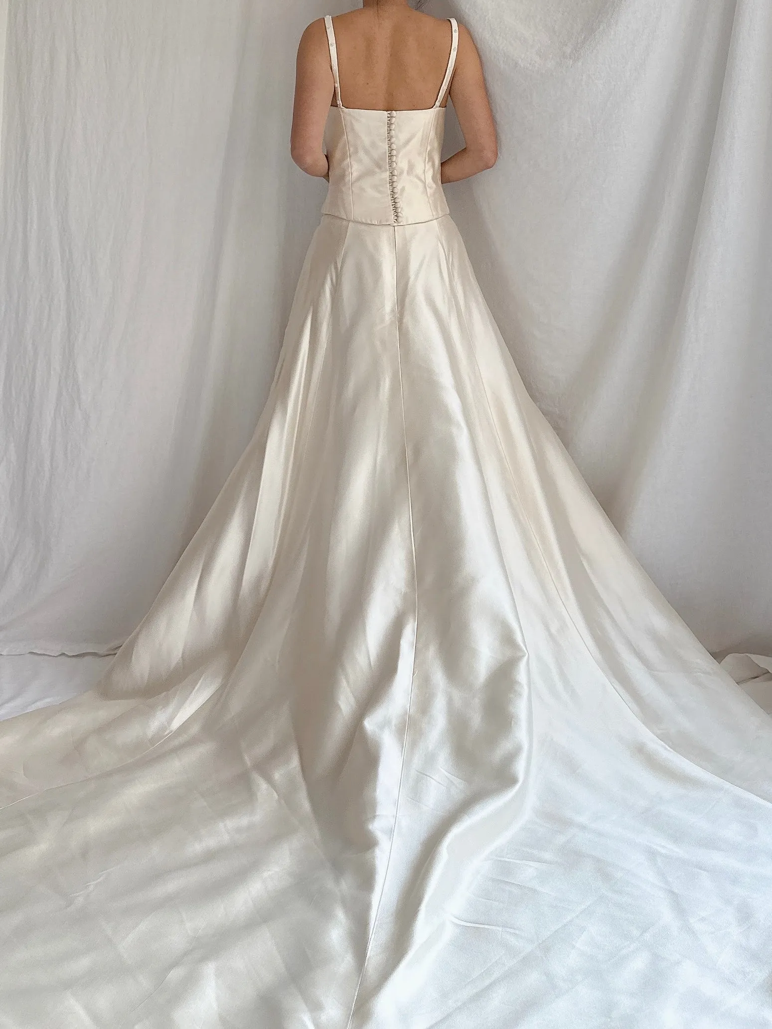 Vintage Silk 2-Piece Wedding Ensemble - S/M 6 UK12