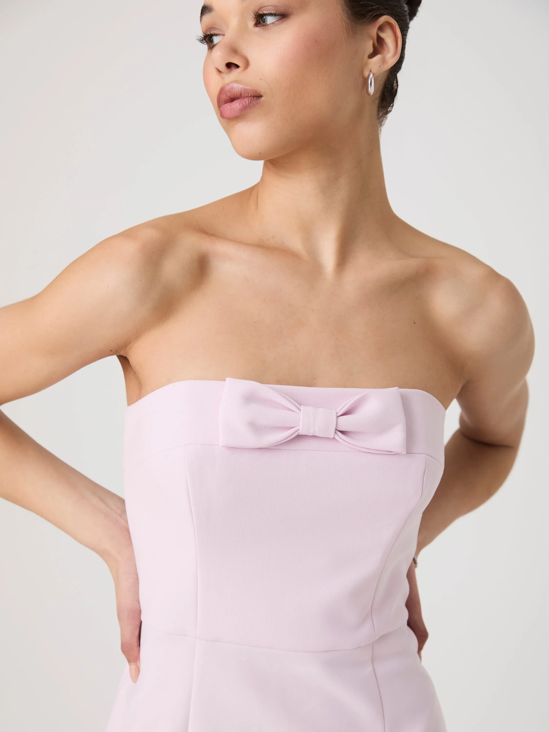 Whisper Strapless Bow Mini Dress