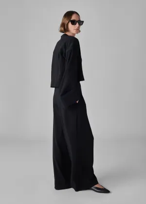 Wide Leg  Pant in Crepe - Black