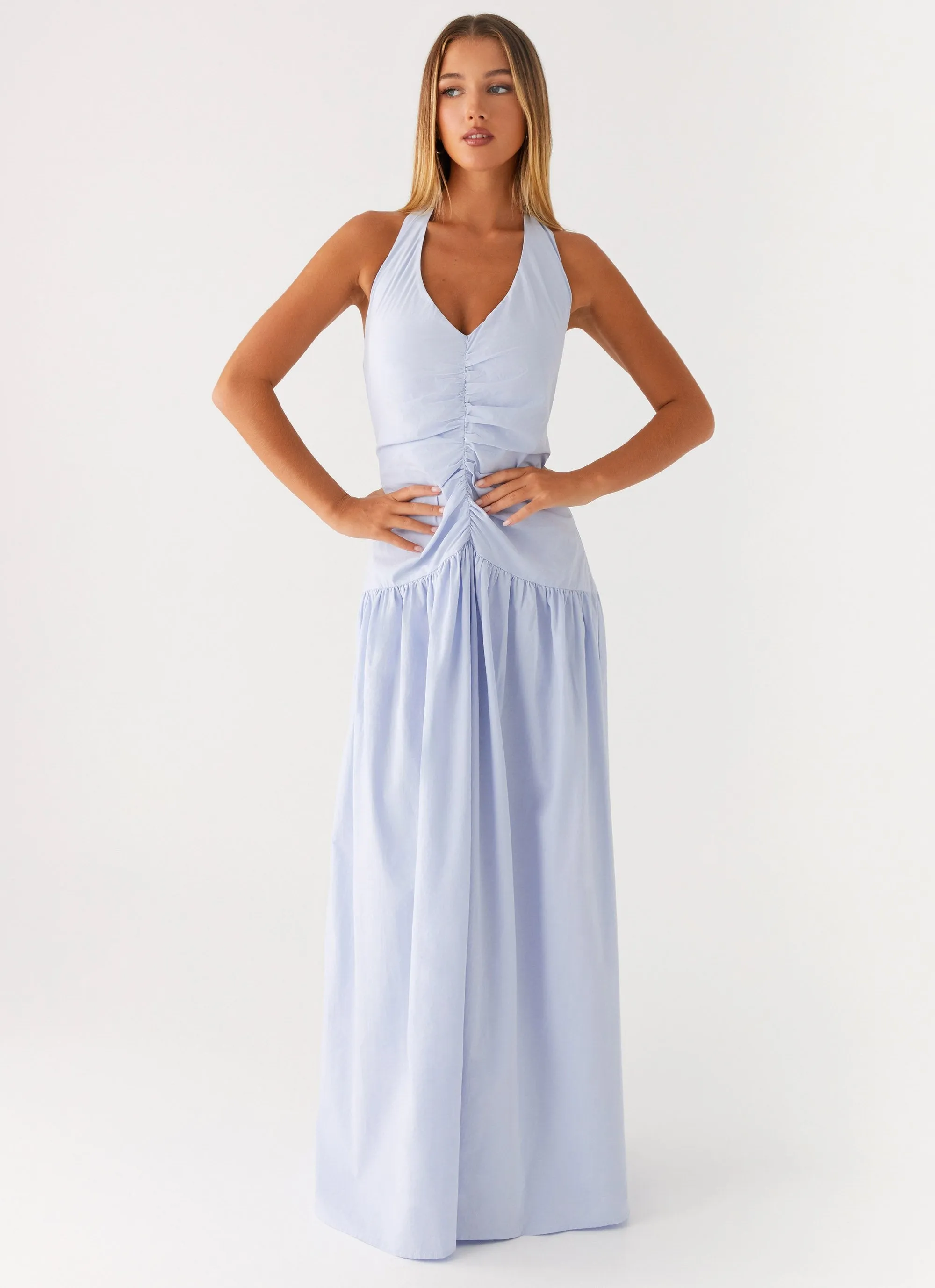 Worth The Wait Maxi Dress - Heather Blue