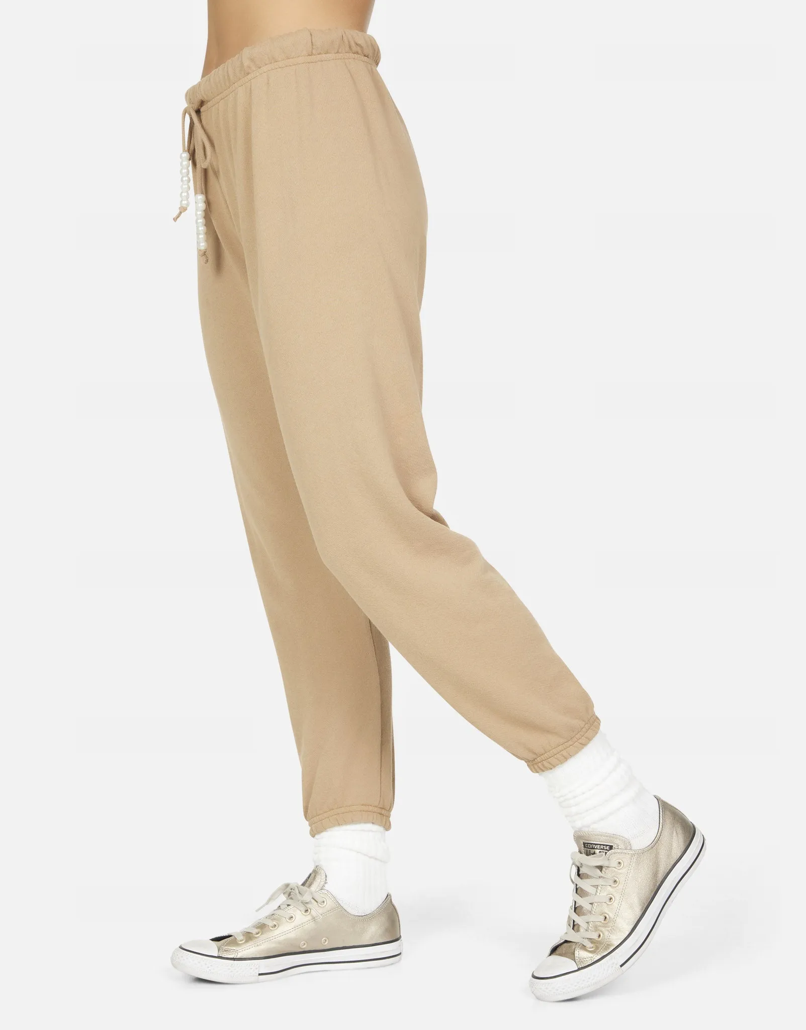 Xenos Crop Sweatpant w/Pearls