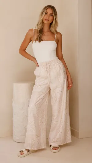 Zahara Pants - Beige Summer